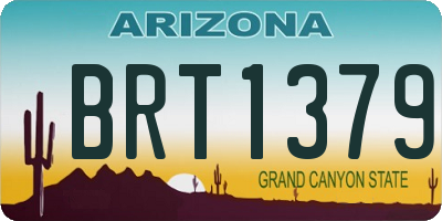 AZ license plate BRT1379