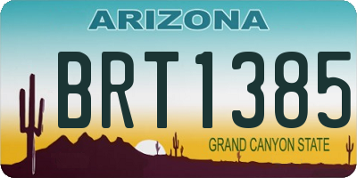 AZ license plate BRT1385