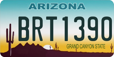 AZ license plate BRT1390