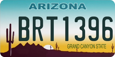 AZ license plate BRT1396