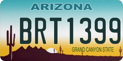 AZ license plate BRT1399