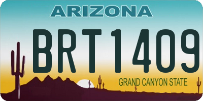 AZ license plate BRT1409