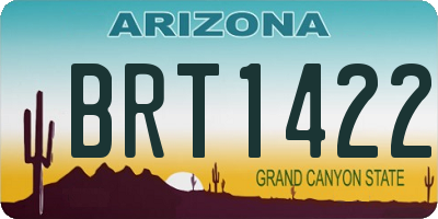 AZ license plate BRT1422