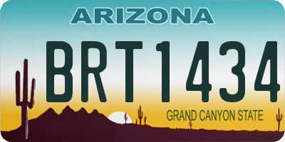 AZ license plate BRT1434