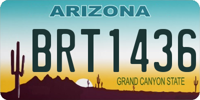 AZ license plate BRT1436