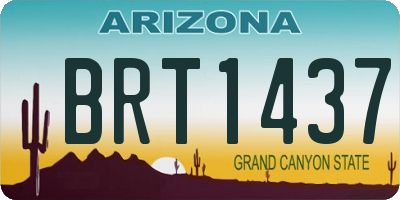 AZ license plate BRT1437