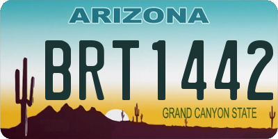 AZ license plate BRT1442