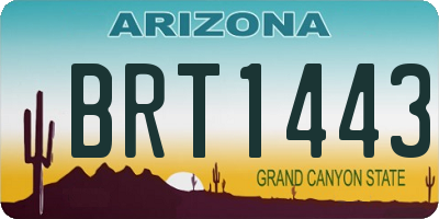 AZ license plate BRT1443