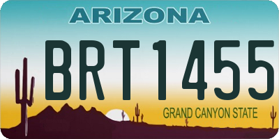 AZ license plate BRT1455