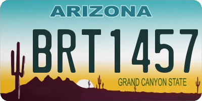 AZ license plate BRT1457