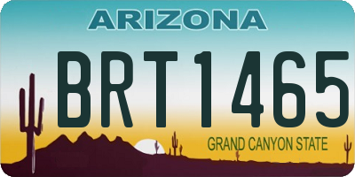 AZ license plate BRT1465