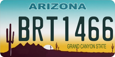 AZ license plate BRT1466