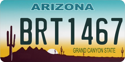 AZ license plate BRT1467