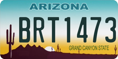 AZ license plate BRT1473