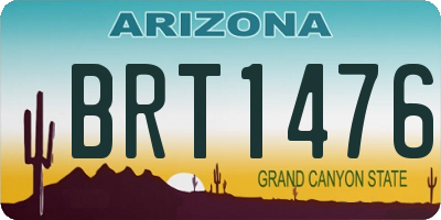 AZ license plate BRT1476