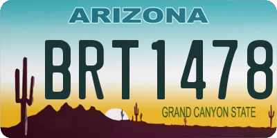 AZ license plate BRT1478