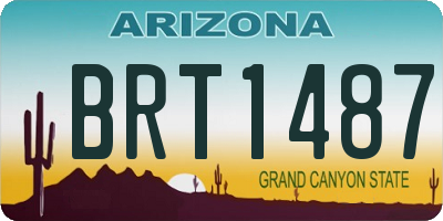 AZ license plate BRT1487