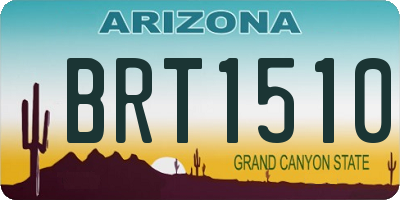 AZ license plate BRT1510