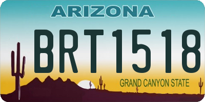 AZ license plate BRT1518