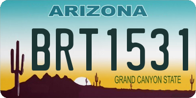 AZ license plate BRT1531