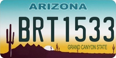 AZ license plate BRT1533