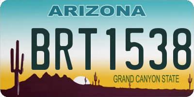 AZ license plate BRT1538