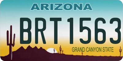 AZ license plate BRT1563
