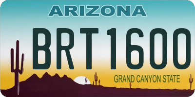 AZ license plate BRT1600