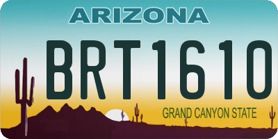 AZ license plate BRT1610