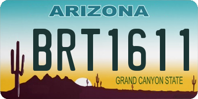 AZ license plate BRT1611