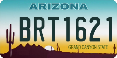 AZ license plate BRT1621