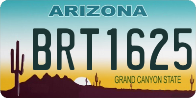 AZ license plate BRT1625