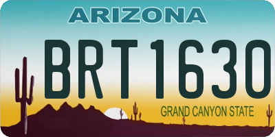 AZ license plate BRT1630