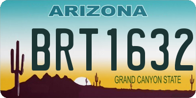 AZ license plate BRT1632