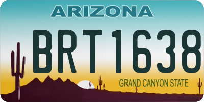 AZ license plate BRT1638