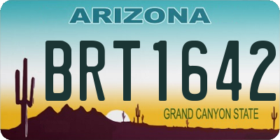 AZ license plate BRT1642