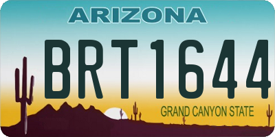 AZ license plate BRT1644