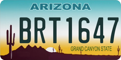 AZ license plate BRT1647