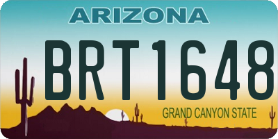 AZ license plate BRT1648