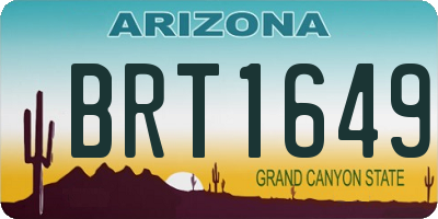 AZ license plate BRT1649
