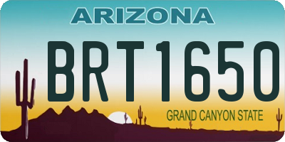 AZ license plate BRT1650