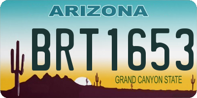 AZ license plate BRT1653