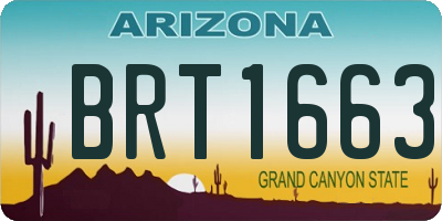 AZ license plate BRT1663