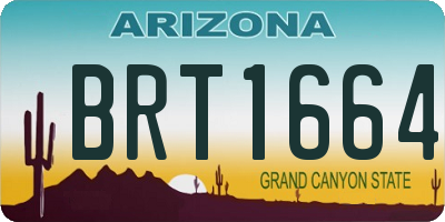 AZ license plate BRT1664