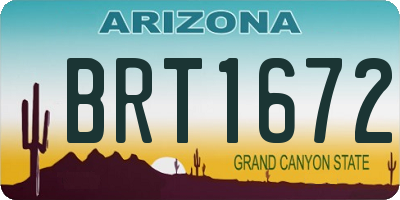 AZ license plate BRT1672