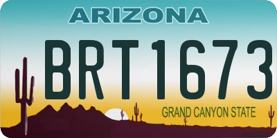 AZ license plate BRT1673