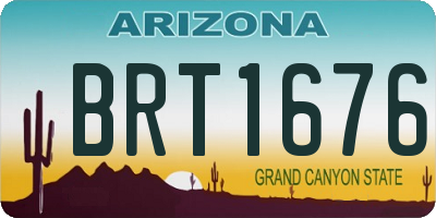 AZ license plate BRT1676