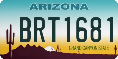 AZ license plate BRT1681