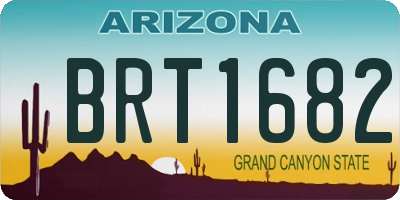 AZ license plate BRT1682
