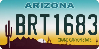 AZ license plate BRT1683